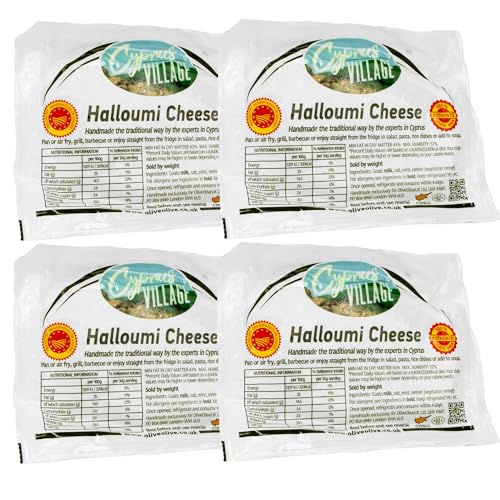 Traditional Halloumi Cheese by Cyprus Village - Handmade in Small Batches - 100% Goats Milk - Made in Cyprus - Vegetarian Friendly (1kg)