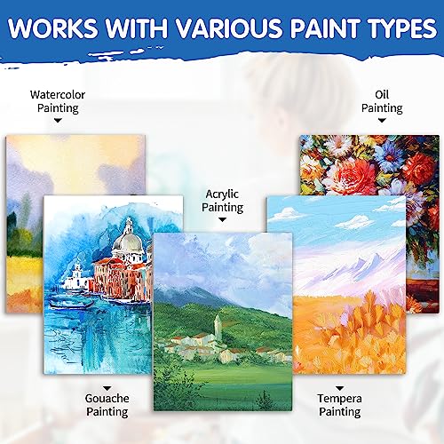 Image of FIXSMITH Stretched White Blank Canvas - 16x20 Inch, 5 Pack,Primed Large Canvas,100% Cotton,5 /8 Inch Profile of Super Value Pack for Acrylics,Oils & Other Painting Media