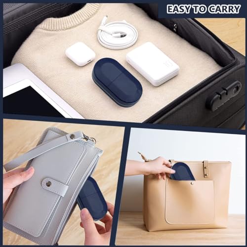 Image of Portable Pill Box Tablets Cutter, Medicine Organizer Box with Pill Cutter for Small and Large Tablets 2 in 1 Pill Storage Organizer with Tablet Cutter for Daily Use, Travel (Blue)