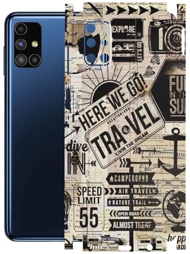 Image of AtOdds - Full Body Back Screen Guard Protector Film - Lamination Wrap Skin Sticker Compatible with Samsung Galaxy M51 | Scratchproof Matte Finish (Explore)
