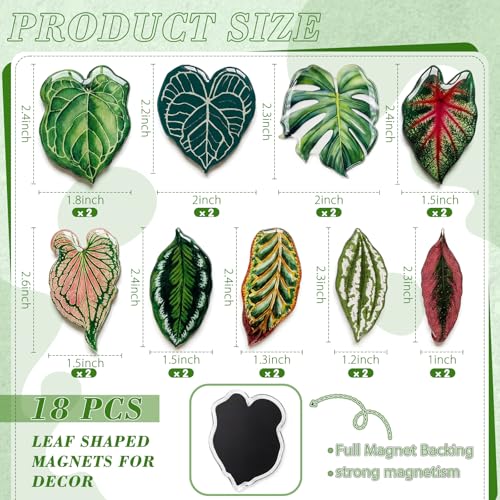 Imanes decorativos hoja para refrigerador 18 pzas miniatura 2