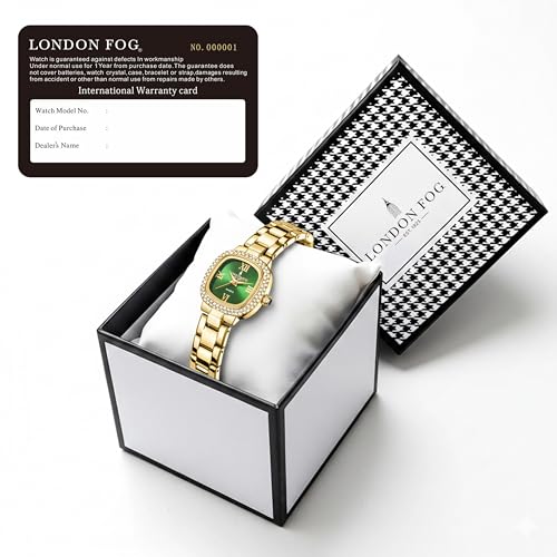 Image of London Fog Ave Maria Collection Analog Watch for Women with Square Dial, Crystal Studded Bezel Roman Numeral Markers and Stainless Steel Strap - LFW20004