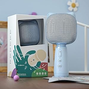 TYYYBS Draadloze bluetooth-microfoonluidspreker voor kinderen, compatibel met smartphones, draagbare microfoon voor…