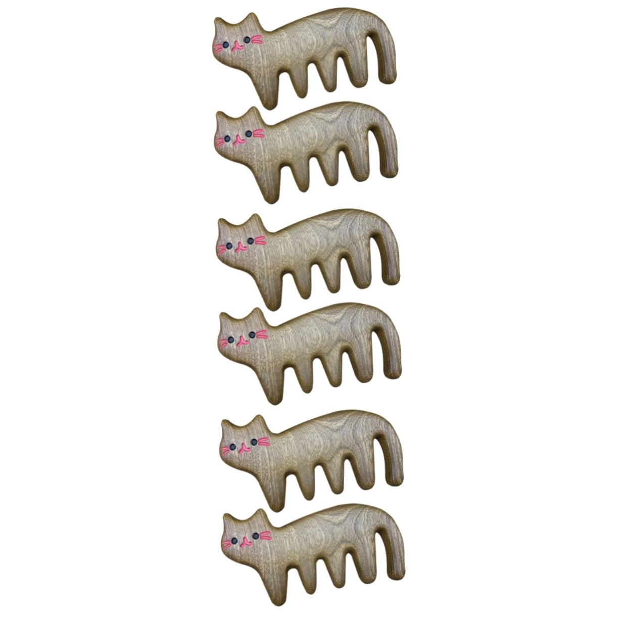 3 Ensembles Peigne Forme De Chat Lot De Peignes À Large Dents Pour Massage Pour Types De Cheveux 2 Pièces * 3