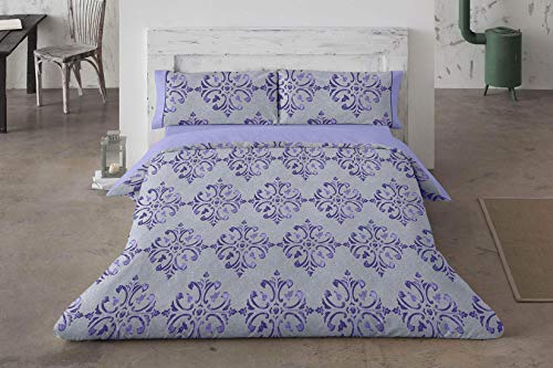 Burrito Blanco Juego de Funda Nórdica 452 con un Diseño de Formas Ornamentales para Cama Individual de 90x190 hasta 90x200 cm/Funda Nórdica...