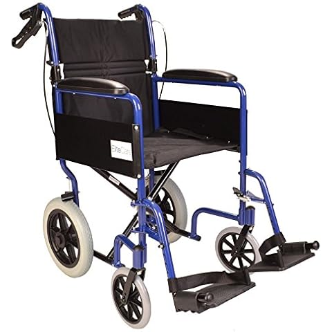 Lightweight Aluminium Folding Transit Wheelchair with Handbrakes Cover
