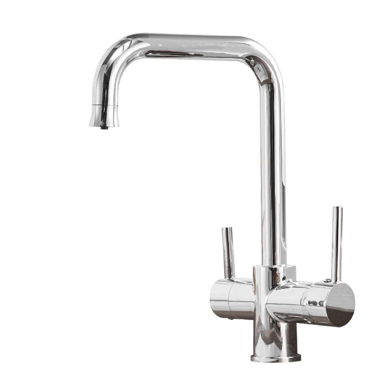 Aycdl Chrome Filter Kitchen Faucets With Drinking Water Faucet, 3 In 1 Purification Features Mixer Tap Crane,-A