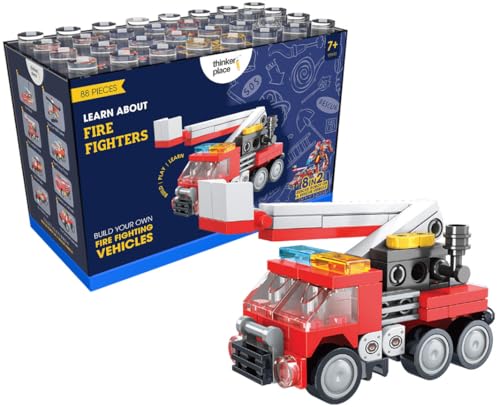 Image of 8-in-2 Fire Vanguard Fire Ladder Truck (88 Pieces) | Learn About Fire Fighters | Building Block Set for Kids Age 6+ | STEM Educational Toy | Build, Collect & Create Robot or Fire Truck