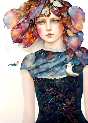 Affiches sur toile de fille aquarelle SERENDIPITP pour creer un salon cosy et moderne