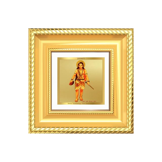 Image of DIVINITI Baba Gorakhnath 24K Gold Plated Foil Tabletop Photo Frame for Home Decor, Puja Room, Luxury Gifting | DG Frame 015 S1A (10x10 CM)