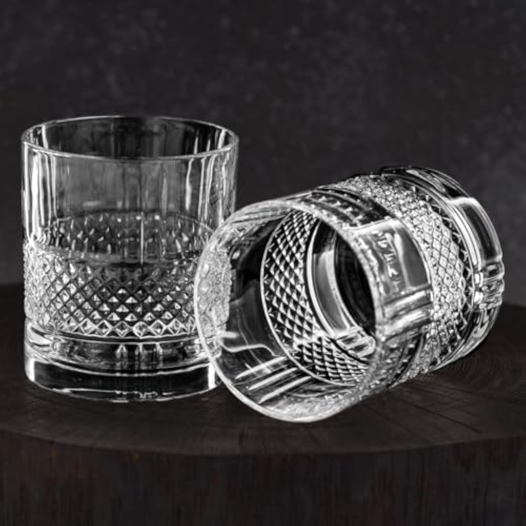 Crystal Whiskey Glasses, Cut Glass Design, Set of 1