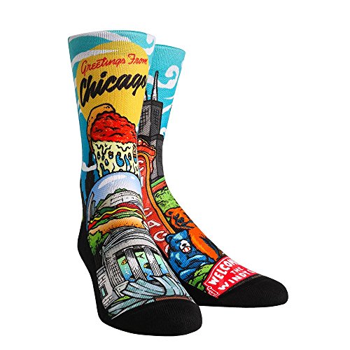 Rock Em Chicago City Series Socks (L/XL Chicago Landmark Collage)