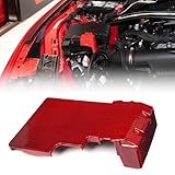 Yipmotiv Carbon Fiber Engine Bay Cover Trim for Ford Mustang S650 Dark Horse GT 2024 2025 2026 Engine Compartment Fuse (Red Carbon)
