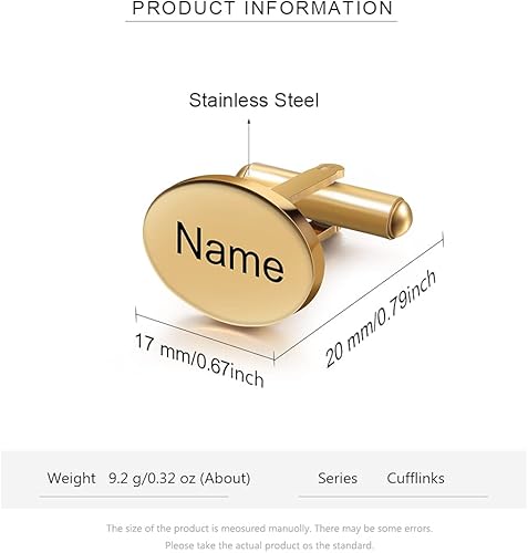 Miniatura 2 de Gemelos de hombre con nombre personalizado para hombres, gemelos personalizados con 26 letras iniciales del alfabeto, para esposo, a la moda,