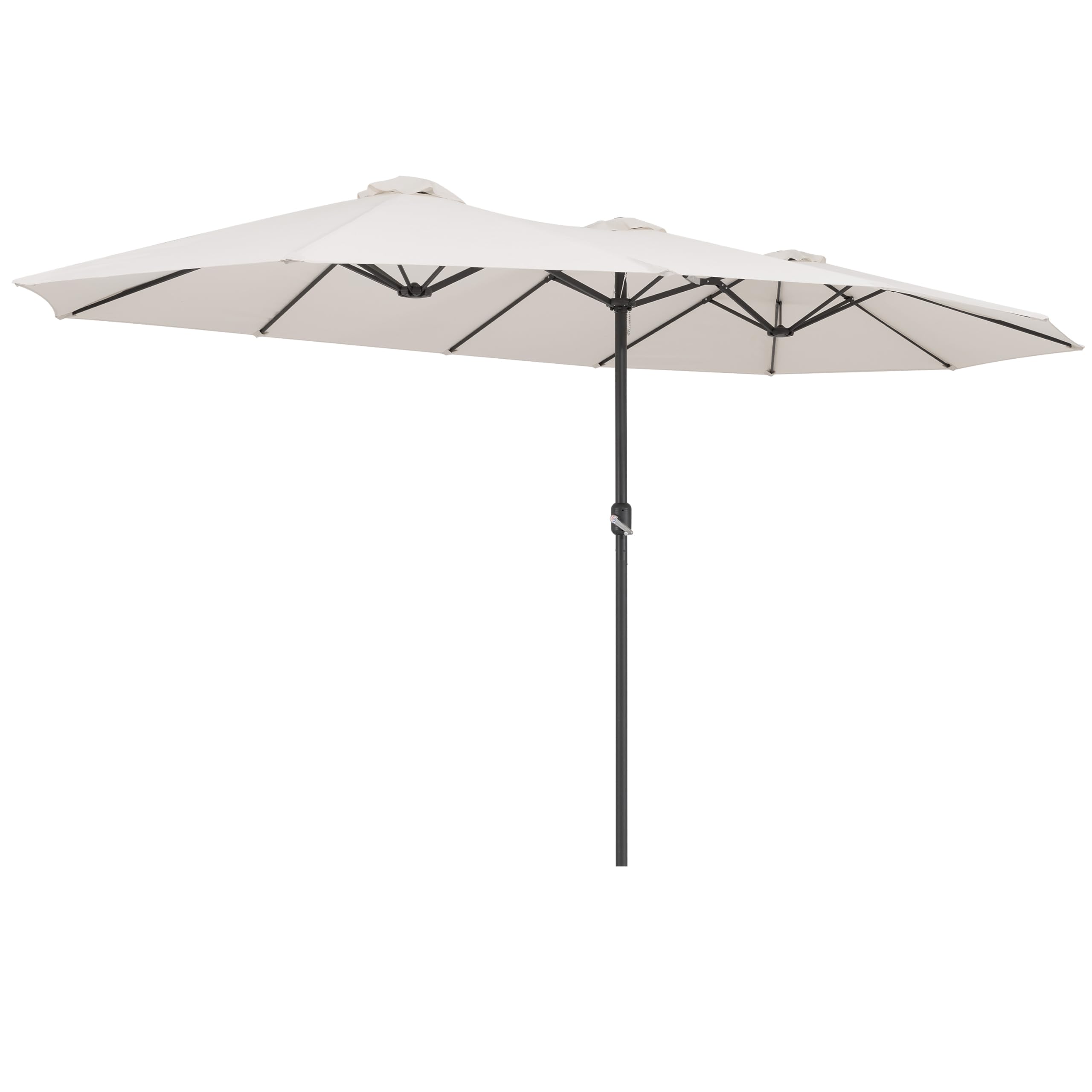Kingsleeve® Sombrilla Grande Jardín 4,60x2,70 m Parasol Doble con Manivela Protección UV 80+ Resistente al Agua Ideal Exterior Patio Terraza Playa Piscina Balcón Incl. Funda Protectora Crema
