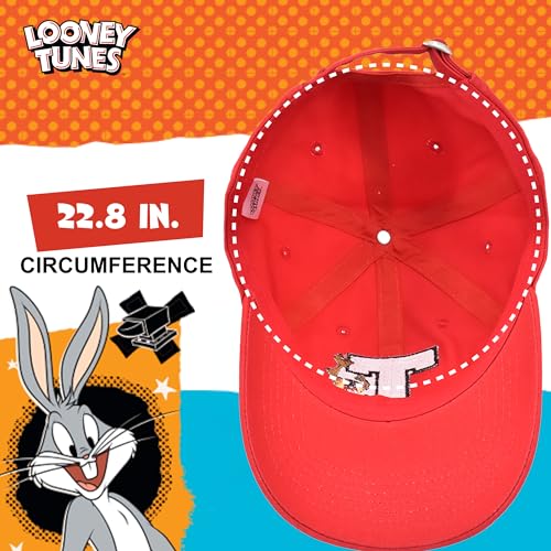 Image of Concept One Unisex Adult Looney Tunes Baseball Cap, Adult Adjustable Cotton Dad Hat with Curved Brim for Men and Women