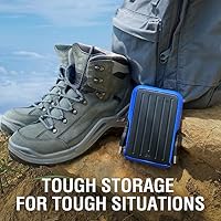 Silicon Power Armor A66 1 TB robuste externe Festplatte, militärische Qualität, stoßfest, wasserdicht, USB 3.0, tragbare HDD für Desktop, Laptop, PC, Mac, Computer, Blau – Ansicht 3