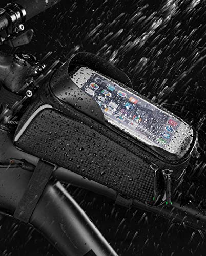 Rockbros Bike Phone Bag Bike Pouch Top Tube Bag Bicycle Front Frame Bag Waterproof Bike Accessories Bag Phone Holder Compatible With Iphone Xs Max 11 Pro Plus, Samsung S10 #TOP3