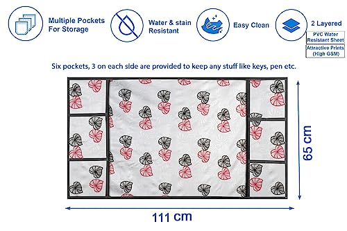 Image of Stylista Refridgerator top Cover Suitable for Samsung RT28C3452CU /HL, 236 Liter Fridge, Dimension (WXD) 65x111 CM, Coralheart Pattern Grey
