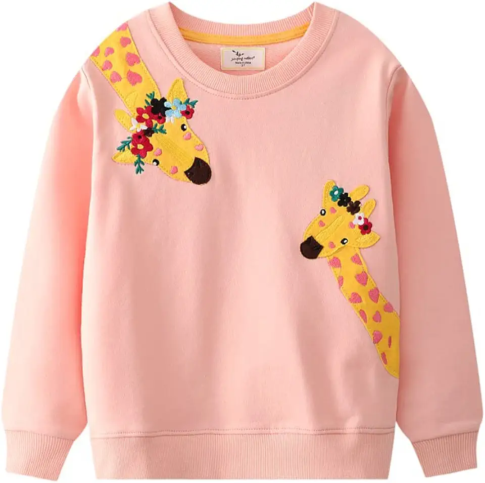 SUZEL Toddler Girl's Boy's Cotton Crewneck Sweatshirt Long Sleeve Casual Pullover Shirts