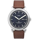 Timex 39 mm Waterbury Traditional Automatic Stainless Steel Case Silver/Blue/Tan One Size