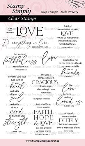 Stamp Simply Clear Stamps Love Christian Religious - Inspirational Words 4x6 Inch Sheets 11 Pieces