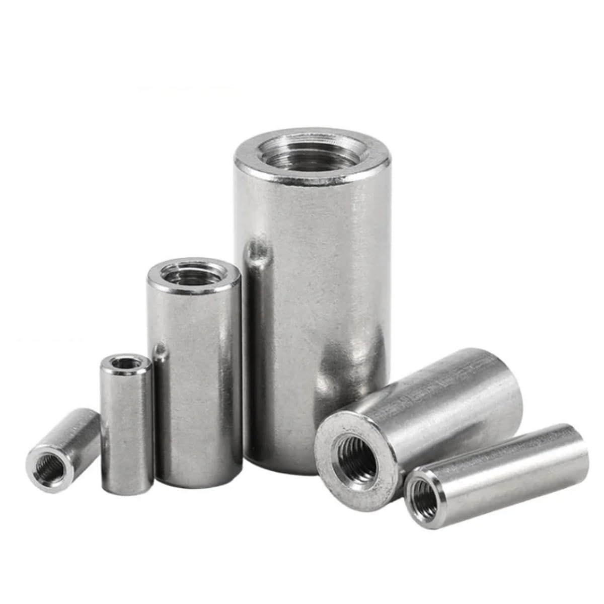 M6 304 Stainless Steel Lengthen Round Coupling Nut Internal Thread Cylindrical Joint Nut Sleeve Tubular Nuts 10 PCS(M6x10x40)