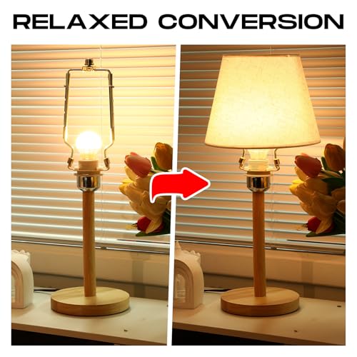 Image of Tujoe 7 8 9 10 Inch Lamp Shade Holder, 3 Sets Lampshade Bracket Kit Adjustable Lampshade Harp Holder Parts Fits Standard Lamp Pole and E14 E26 E27 Adapter Converter Finial Set, Golden Bracket