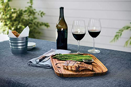 Hierro para marcar BBQ con tabla de madera y plato miniatura 7