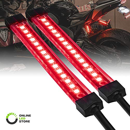 2pc 5" Red LED Motorcycle Turn Signal & Brake Tail Light Strip Kit
