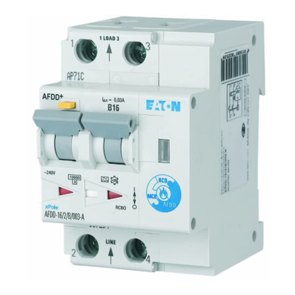 EATON AFDD-16/2/B/003 Interruptor Fallo Arco Eléctrico, 2 Polos, B16A, 30 mAh, Tipo AC