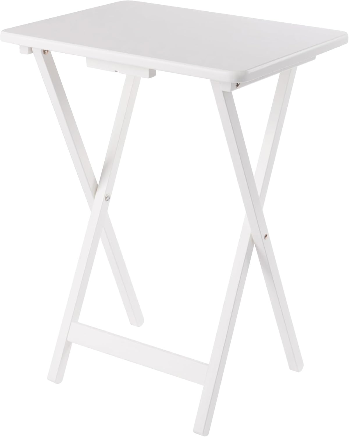 Winsome Alex Set of 4 Foldable Snack Tables with Storage Rack, Easy to Store Portable Fold Up Table Set for Kitchen, Living Room TV Dining, Crafts, Puzzles, Work from Home