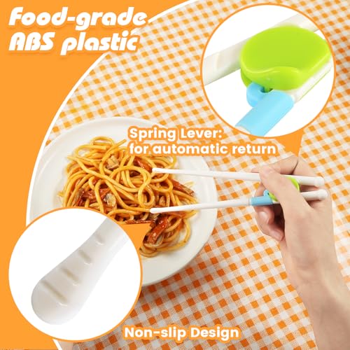 Kidsfantasy Kids Chopsticks, 2 Pairs Training Chopsticks for Toddler Beginners Preschool Baby Children Learning Practice, Hand Eye Coordination Training and Development - Thumbnail 5