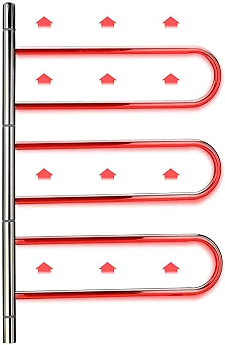 Toallero eléctrico de 6 Barras, toallero eléctrico de Pared, toallero eléctrico Giratorio, radiador toallero calefactado, móvil de bajo Consumo.