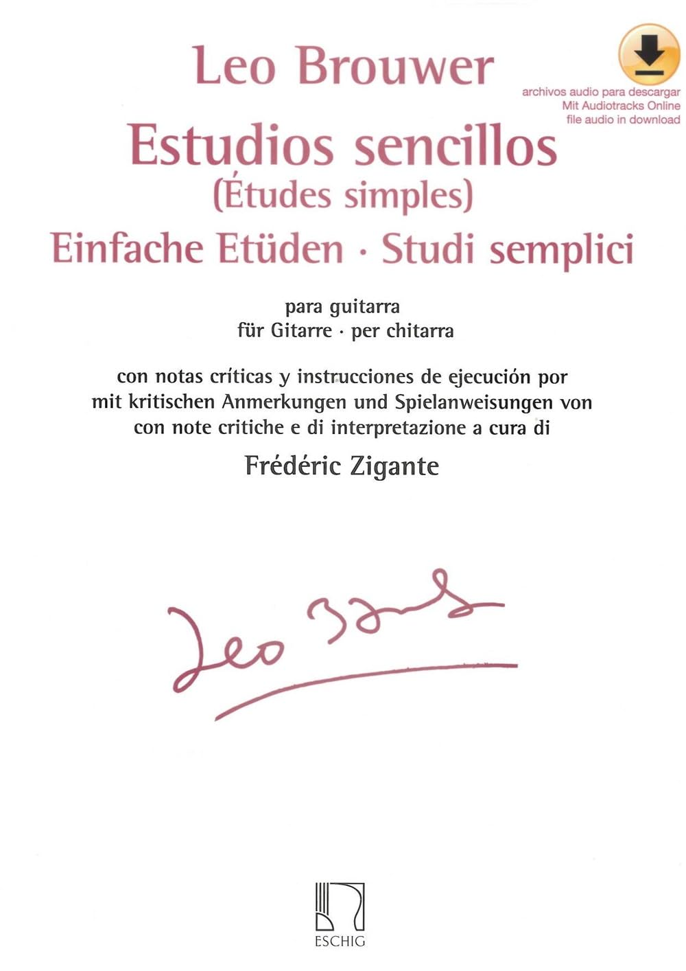 Estudios Sencillos-Einfache Etüden-Études simples. Chitarra solo. Include Audio-online