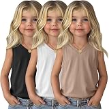 Langyiwee 3 Pack Toddler Girls Tank Tops, 3-Color, 2 Toddler