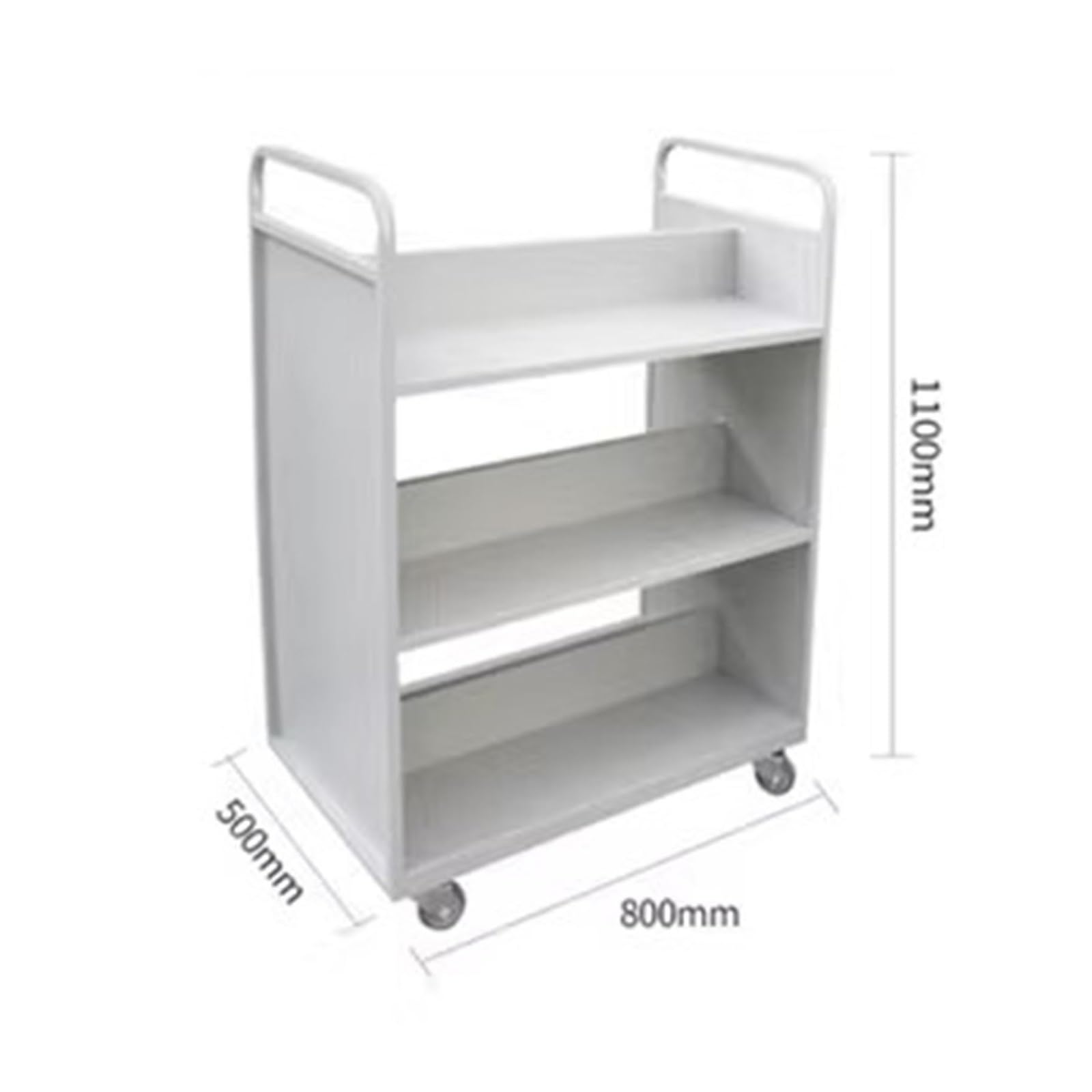 Carrello portatile silenzioso per biblioteca, carrello compatto per archiviazione, carrello silenzioso per libri, shopping e nizing, ideale per scuole e uffici