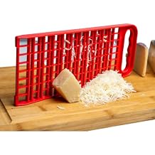 Better Houseware Grater for Kitchen - Kids Safe & Durable Small Cheese Grater with Dual Sides - Coarse Holes for Potatoes, Garlic, and Chocolate, Fine Holes for Pudding Texture - Easy to Clean, Red