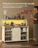 VASAGLE meuble bar 120 cm, prises et LED vocale photo 5
