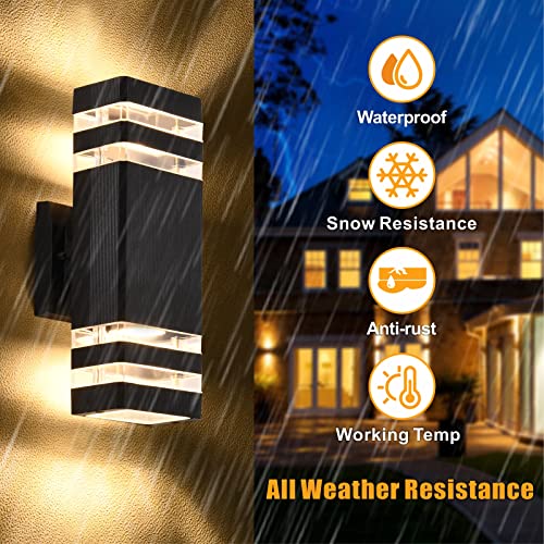 DASTOR Luzes de Parede Externas de 4 Pacotes, Luminárias Externas Modernas para Montagem Na Parede,