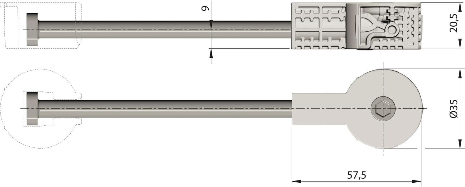 Quick-Tech Worktop Connector - 4X Plate Connectors M8 x 150 mm for Worktop with 25 mm Minimum Thickness + 4 x Counterparts