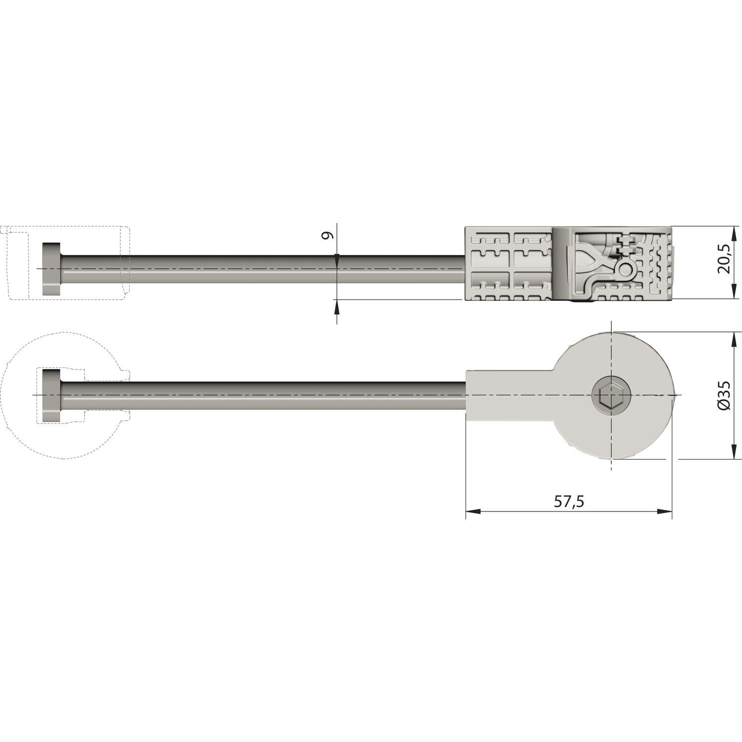 vasalat Quick-Tech - Conector de encimera (4 conectores M8 x 150 mm, para encimeras con un grosor mínimo de 25 mm, 4 piezas de contraparte)