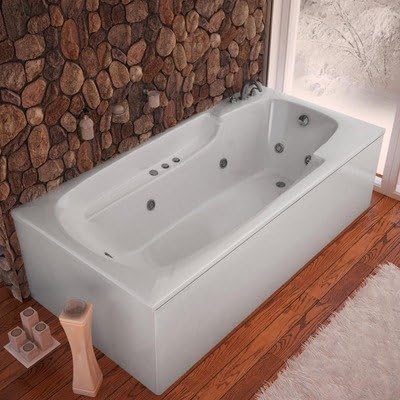 Anguilla 32 x 60 x 23 Rectangular Whirlpool Jetted Bathtub Color/Trim/Tile Flange/Front Skirt/Drain: White/Brushed Nickel/Yes/Yes/Left