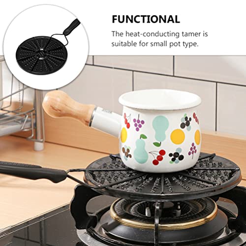 Lurrose Cast Iron Heat Diffuser Plate for Electric Gas Stove Glass Induction Cooktop Heat Diffuser Cooking Induction Adapter Hob Ring Plate, 38x19cm - Image 5