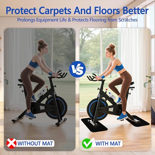 Capslpad Vloerbeschermingsmat, 6 mm dik, sportmat, fitnessmat, antislip, onderlegmat voor fitnessapparaten, 2 stuks, voor thuis, gym, sporttoestellen, hometrainer, loopband, ellipsentrainer, ook als - Afbeelding 6