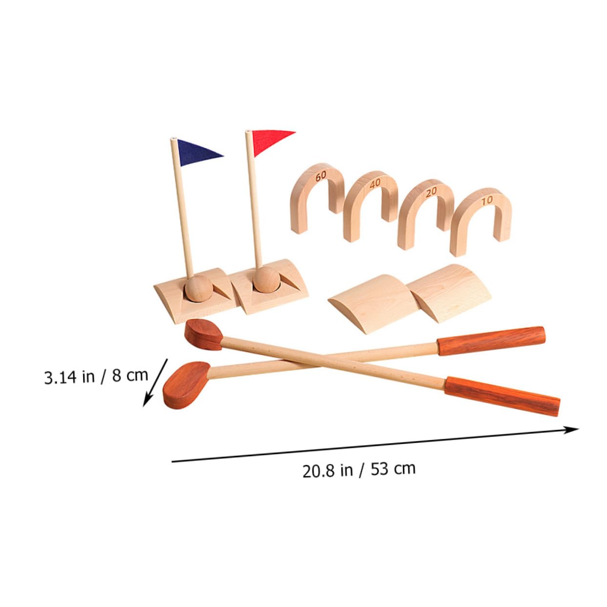 LIOOBO 1 Set Wood Golf Indoor Outdoor Fun Golf Kit for Interactive Sports Props for Lightweight Portable Design Active Play