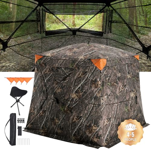VEVOR Hunting Blind, 270° See Through Ground Blind, 4-5 Person Pop Up Deer Blind for Hunting with Carrying Bag, Portable Resilient Hunting Tent, One-Way See-Through Mesh for Turkey and Deer Hunting by VEVOR - Used condition - US$73.95