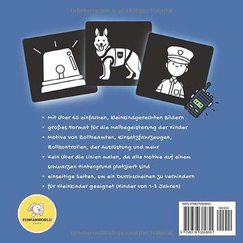 Encontraproduto.com.br - Mein erstes Malbuch ZOLL: Großes Ausmalbuch für Kinder ab einem Jahr mit einfachen Motiven zum Ausmalen | Zollbeamte, Einsatzfahrzeuge, Zollkontrollen, Ausrüstung und mehr (German Edition)