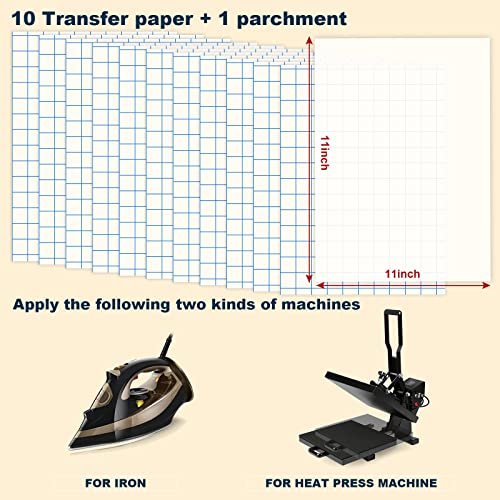 GIRAFVINYL Papel de transferência de calor Tru-Iron on Heat Transfer para tecido escuro, 10 folhas,
