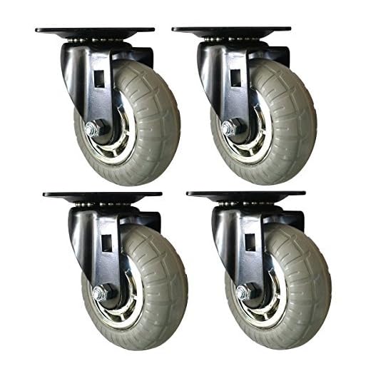 Heavy-Duty Rubber Swivel Casters Set
